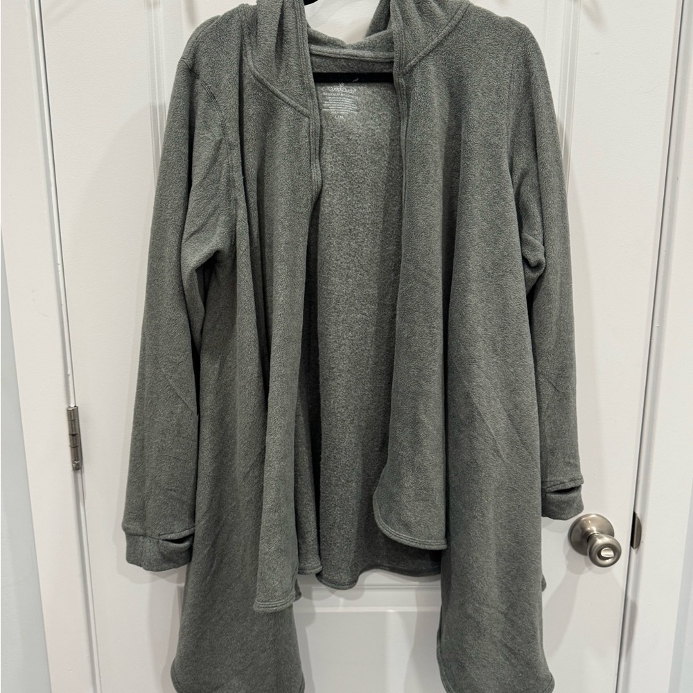 Cuddl Duds Gray Fleecewear Cardigan